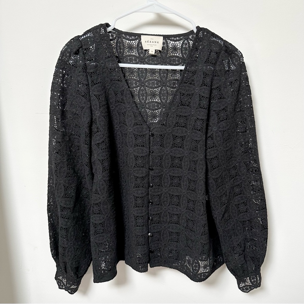 Sézane | Chemise Gaya, size 36, black